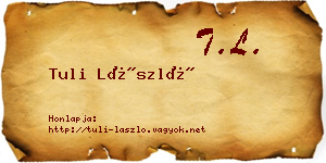 Tuli László névjegykártya